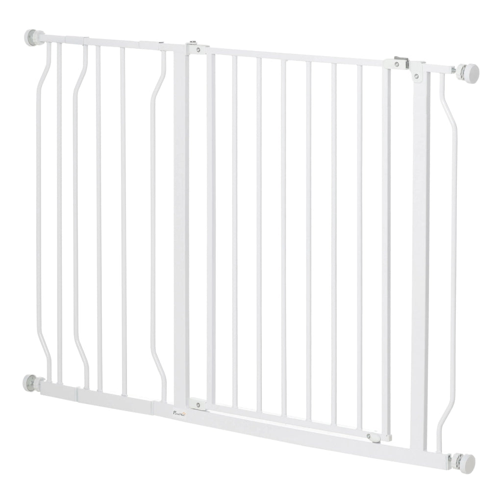 Cancelletto di Sicurezza per Cani Estensibile 75-115 cm per Scale e Porte in Acciaio e ABS Bianco