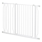 Cancelletto di Sicurezza per Cani Estensibile 75-115 cm per Scale e Porte in Acciaio e ABS Bianco
