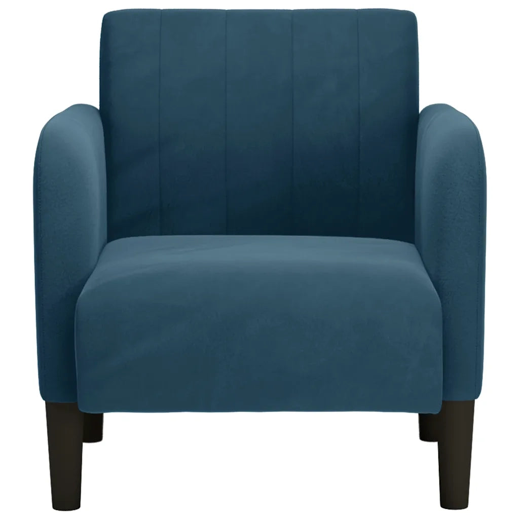 Divano Sedia con Braccioli Blu 54 cm in Velluto