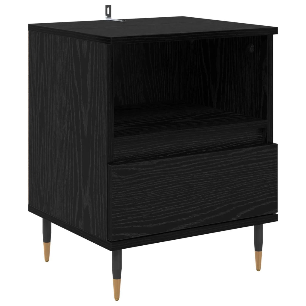 Armadio da Notte con cassetto 2 pcs Rovere Nero 40 x 35 x 50 cm 882654
