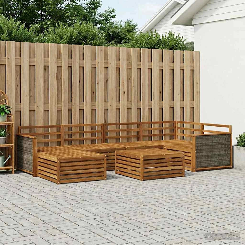 Set di divani da esterno 7 pz Naturale 3383587