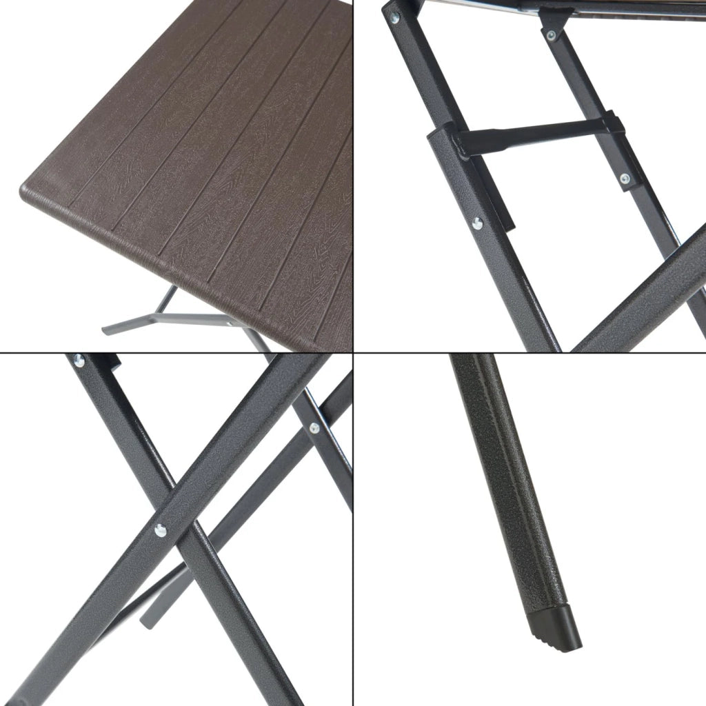 Tavolo da campeggio pieghevole 62 x 62 x 73 cm effetto legno marrone scuro 03_0010999