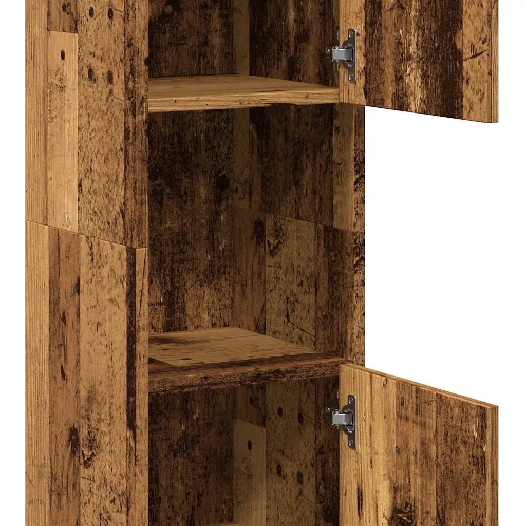 Mobile Pensile da Bagno Legno Antico 30x30x130 cm in Truciolato 856221