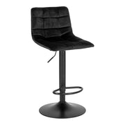Set di 2 Sgabelli Alti Middelfart, Nero, Velluto, 43x43x108 cm