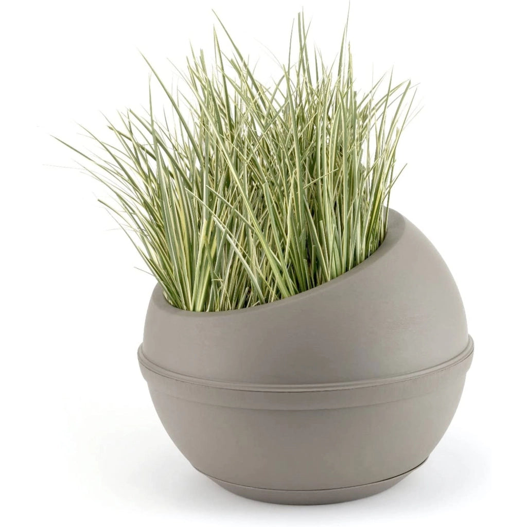 Sfera - Vaso per piante dal design circolare. Fioriera per interni ed esterni da Ø40,5X32H cm. Capienza 23L. Colore cappuccino