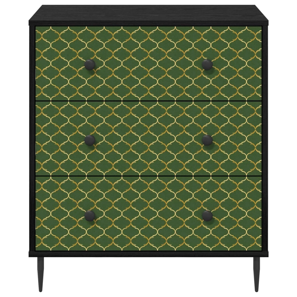 Cassettiera GELEEN Stampa geometrica smeraldo 66 x 36,5 x 76 cm 8007371