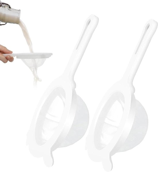 Due set di setole in plastica per filtrazione del kefir, del succo, del caffè e altro con manico