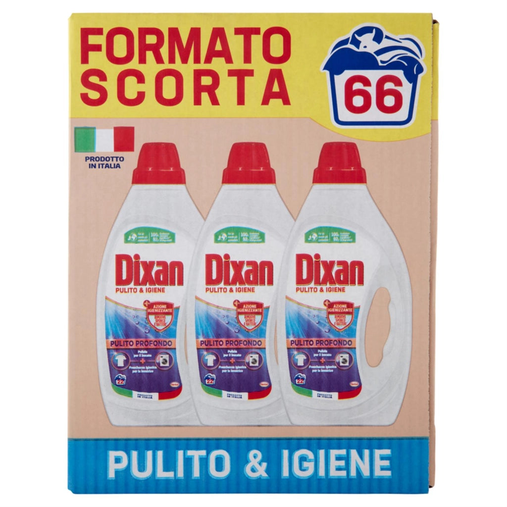 DIXAN DETERSIVO LIQUIDO IN FORMATO DA 3X19 LAVAGGI IGIENE E PULITO