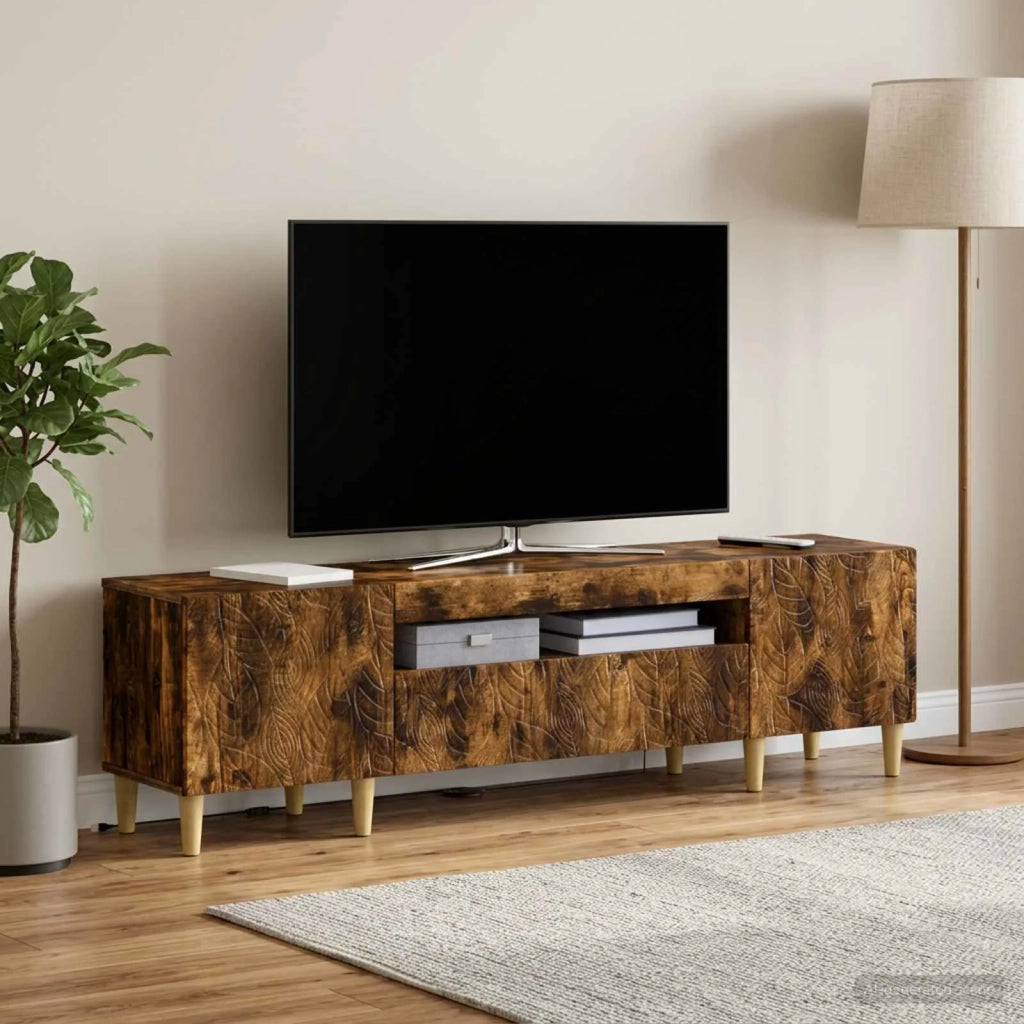 Mobile TV LED Rovere Fumo Legno ingegnerizzato 897130