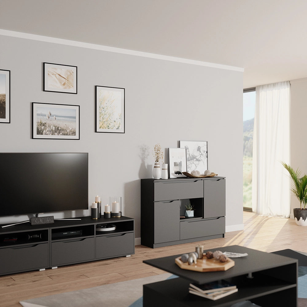 Vicco Cassettiera per camera da letto Antracite 30 x 84 cm