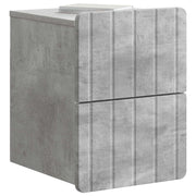 Set di 2 Comodini | Armadio da Notte | Mobiletto da notte a muro con cassetto Grigio Cemento