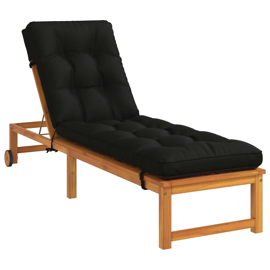 Cuscino per Lettino VIANEN 100% Poliestere Nero 200 x 50 x 8 cm 953825