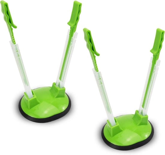 Sostegno per sacchi congelati senza mani 2 pezzi - Montaggio a parete e risparmio di spazio - Per armadietti della cucina e frigorifero - Verde (massimo 3kg/Houder)-18MM