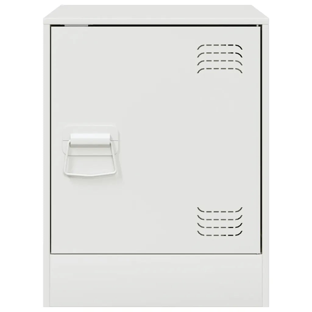 Comodini 2 pz-Set di 2 Tavolino da notte Bianchi 34,5x39x44 cm in Acciaio 503940