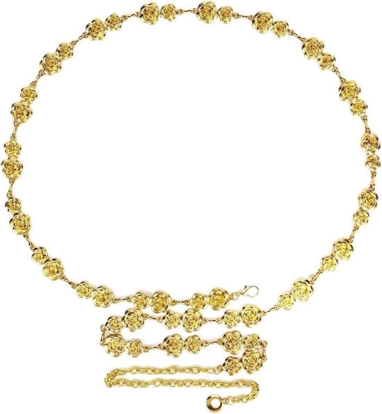 Cinturino per donna in metallo rosa | Regolabile | Lunghezza extra | Cintura spessa | 59 pollici | Adattabile.