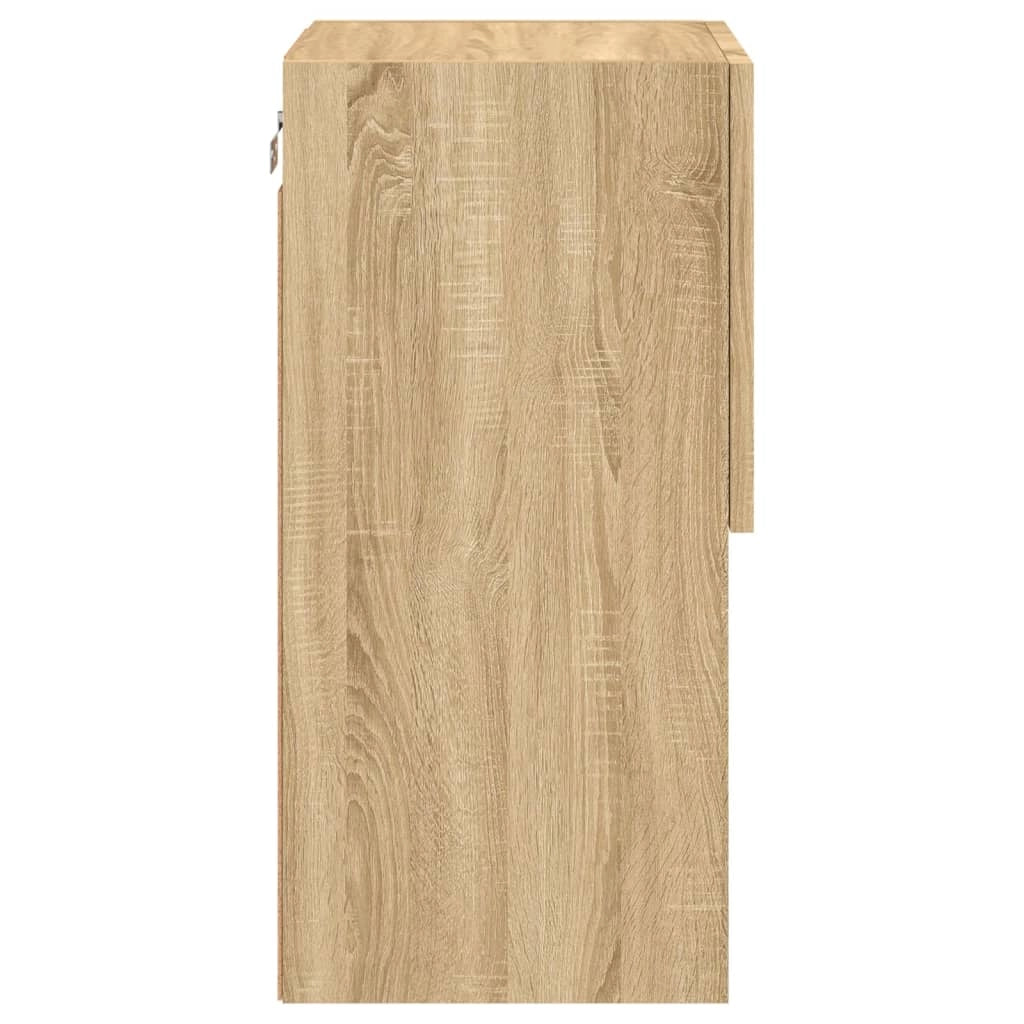 Mobile TV multimediale scaffale TV credenza mobile TV per sala da pranzo soggiorno camera da letto con luci LED 2 pezzi rovere Sonoma 30,5 x 30 x 60 cm marrone 02_0028873