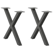Set di 2 gambe regolabili per tavolino da caffè a forma di X 50 x 42-43 cm acciaio antracite 02_0057171