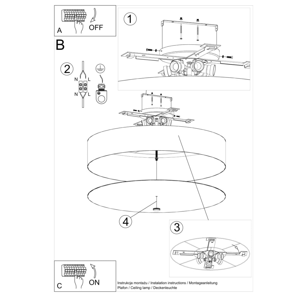 Lampada da soffitto SKALA 80 bianco