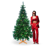 Prancer - Albero di Natale con neve e pigne ø110 x 210H cm, 1200 rami e 70 pigne