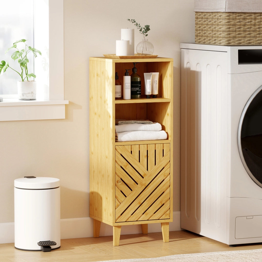 Mobile da bagno ¨C zephmum ¨C effetto legno naturale 32x30x90 cm