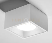 NASSO Soffitto 1 Luce  attacco GX53 Quadrata bianca in gesso e alluminio 12x12cm