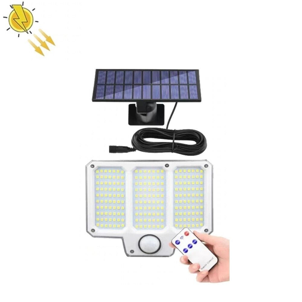 FARO ENERGIA SOLARE LED FARETTO ESTERNO 42W SENSORE MOVIMENTO 210 LED LF-2501A