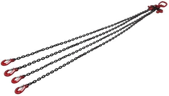 Catenaccio 4 Corde 6 Mm - Lunghezza Effettiva 2 Metri - Catenaccio per Carichi Elevati 4 Ton - Operazioni di Gru - Robusto e Duraturo
