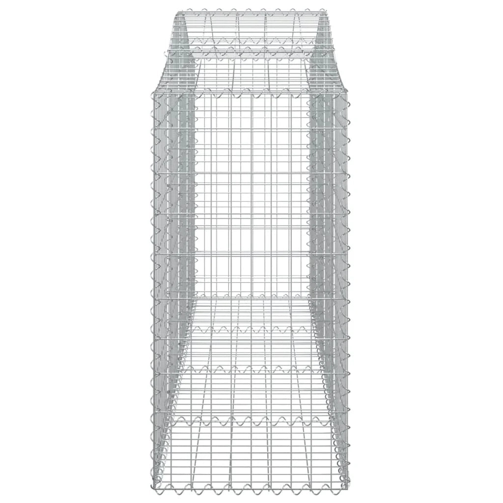 Set di 9 gabbioni ad arco per recinzioni a gabbia e muri di contenimento 200 x 50 x 120/140 cm ferro zincato argento 02_0041257