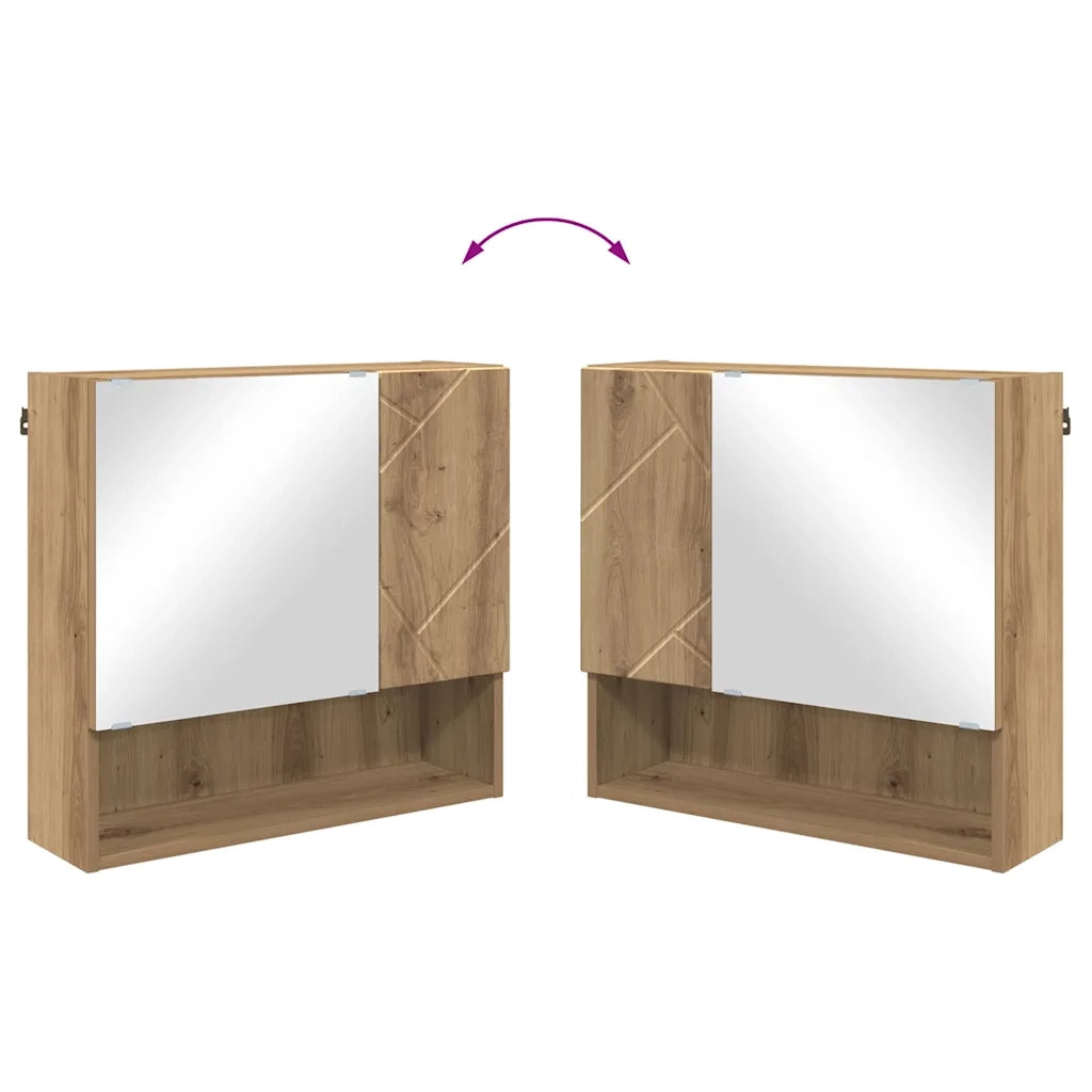 Set di mobili per il bagno con porta 2 pcs Rovere artigianale 3392942