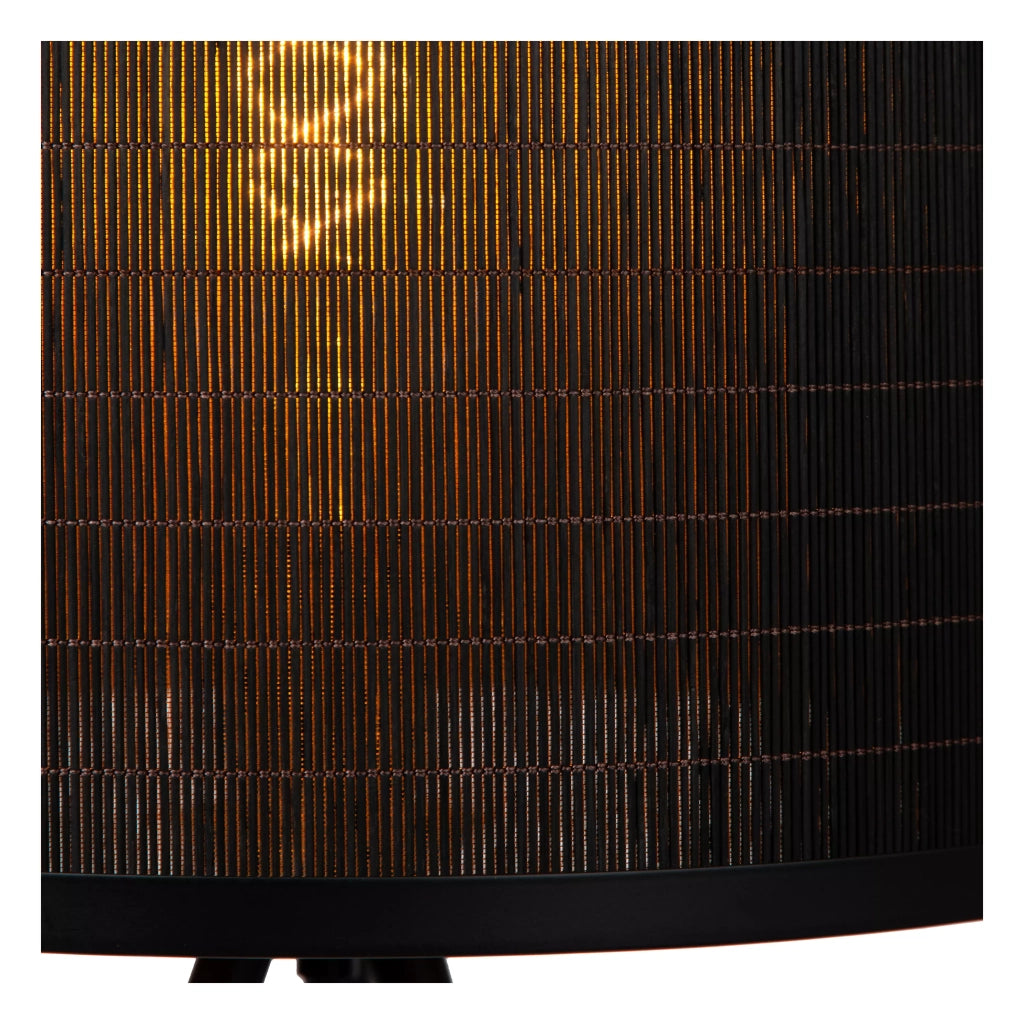 Lampada da terra Lucide Tagalog nera rattan E27 142cm