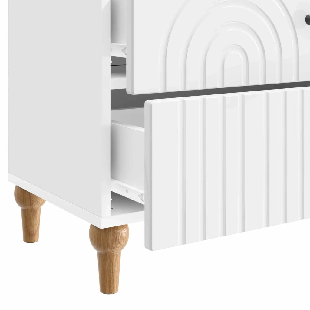 Armadio da Notte con cassetto Bianco Lucido 62 x 34,5 x 48 cm 894089