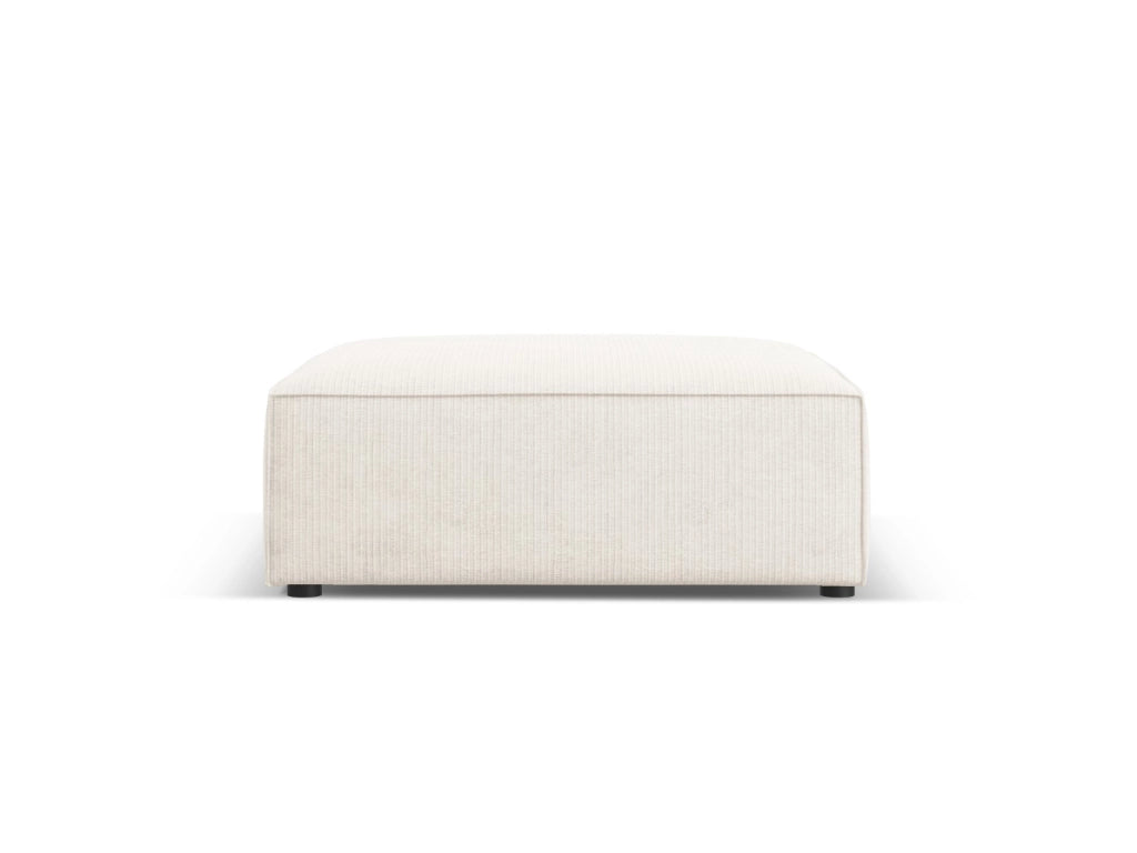 Cosmopolitan Design - Pouf "Arendal" in ciniglia con effetto a coste avorio 