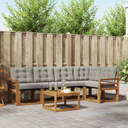 Set di divani da esterno 6 pcs Grigio Naturale e Chiaro