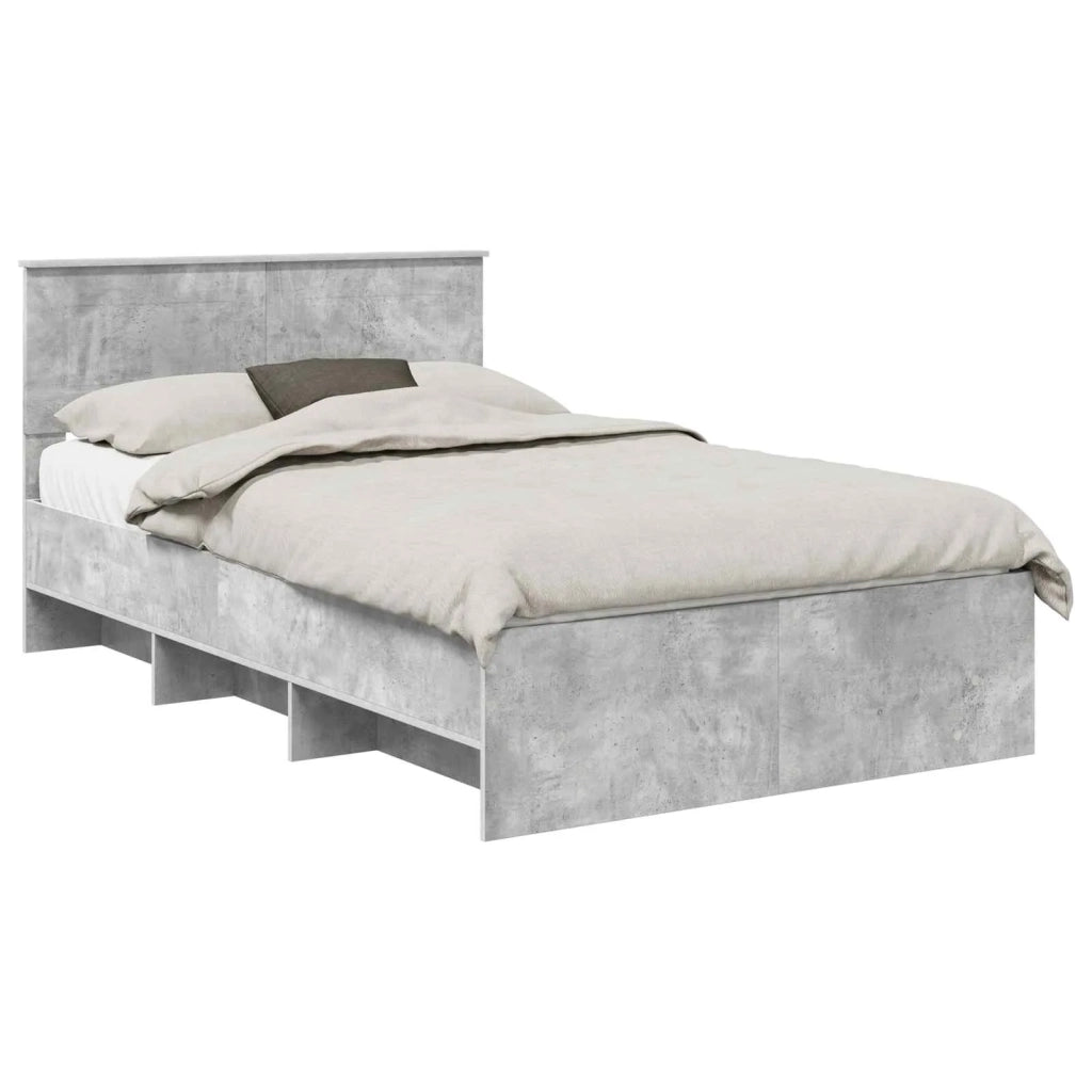 Struttura del letto con testiera Grigio cemento 137 x 203 cm