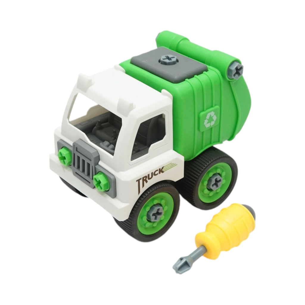 Giocattolo tipo Montessori, Camion della spazzatura verde per bambini +3 anni