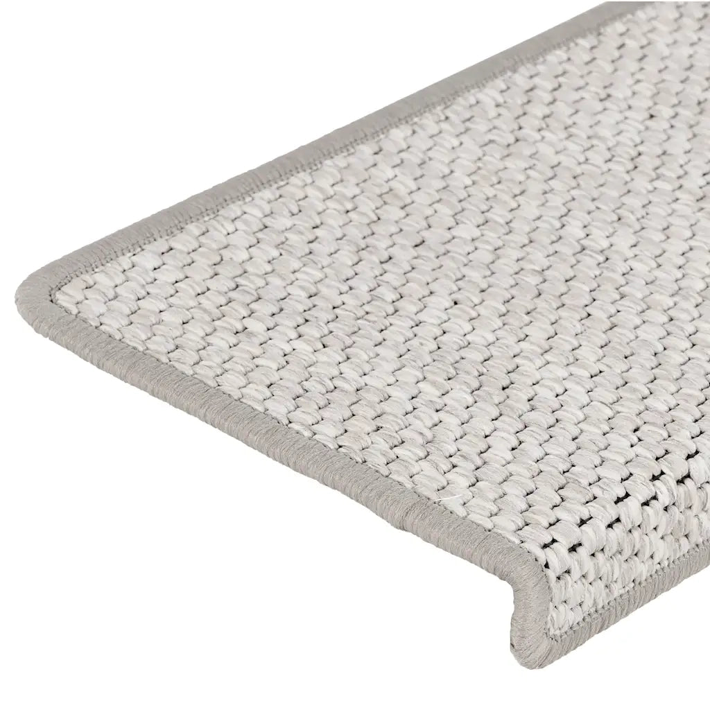 Tappeti Autoadesivi Scale Aspetto Sisal 15 pz | Gradini per Scale 65x21x4cm Platino