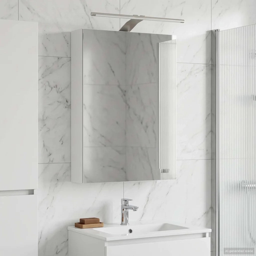 Mobiletto per specchio da bagno Bianco 40 x 10,5 x 60,5 cm