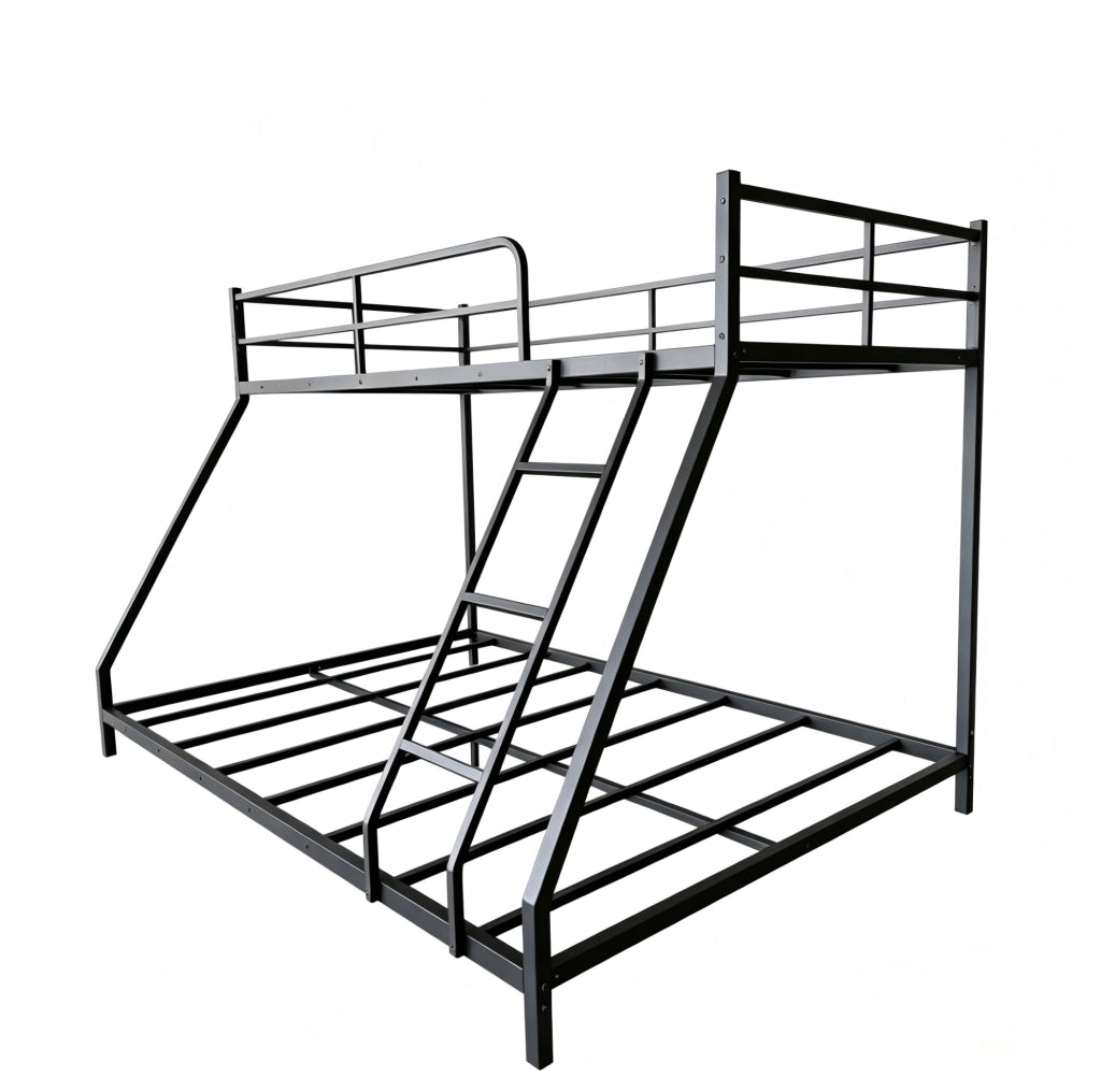 Letto a castello in metallo nero per materassi 80x190 e 130x190 cm