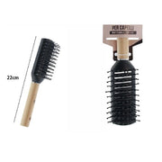 Trade Shop - Spazzola Hair Stylist Con Manico Legno Acconciatura Capelli Professionale 22cm -