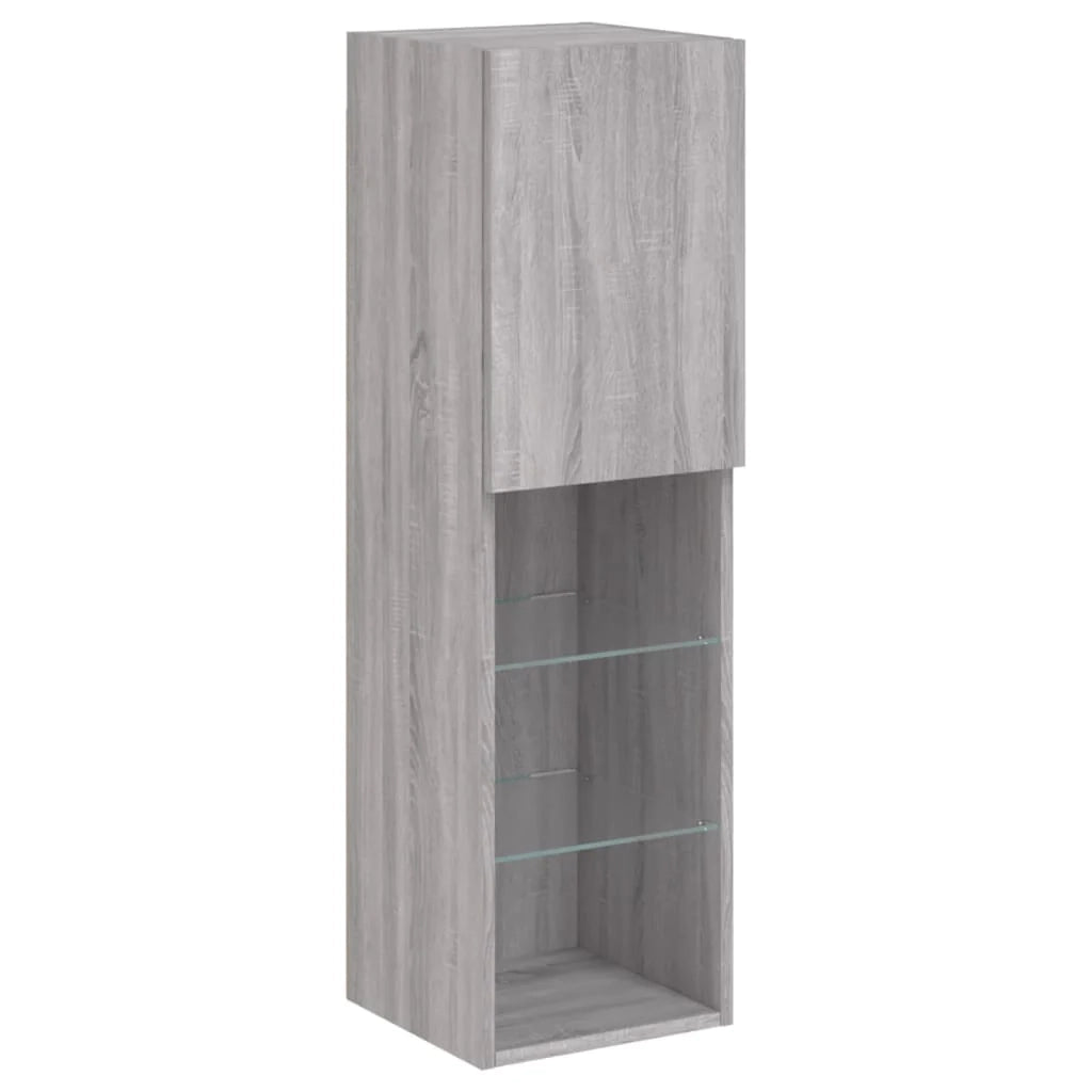 Mobile TV multimediale mensola TV credenza mobile TV sala da pranzo soggiorno camera da letto con luci LED Sonoma 30,5 x 30 x 102 cm grigio 02_0026820