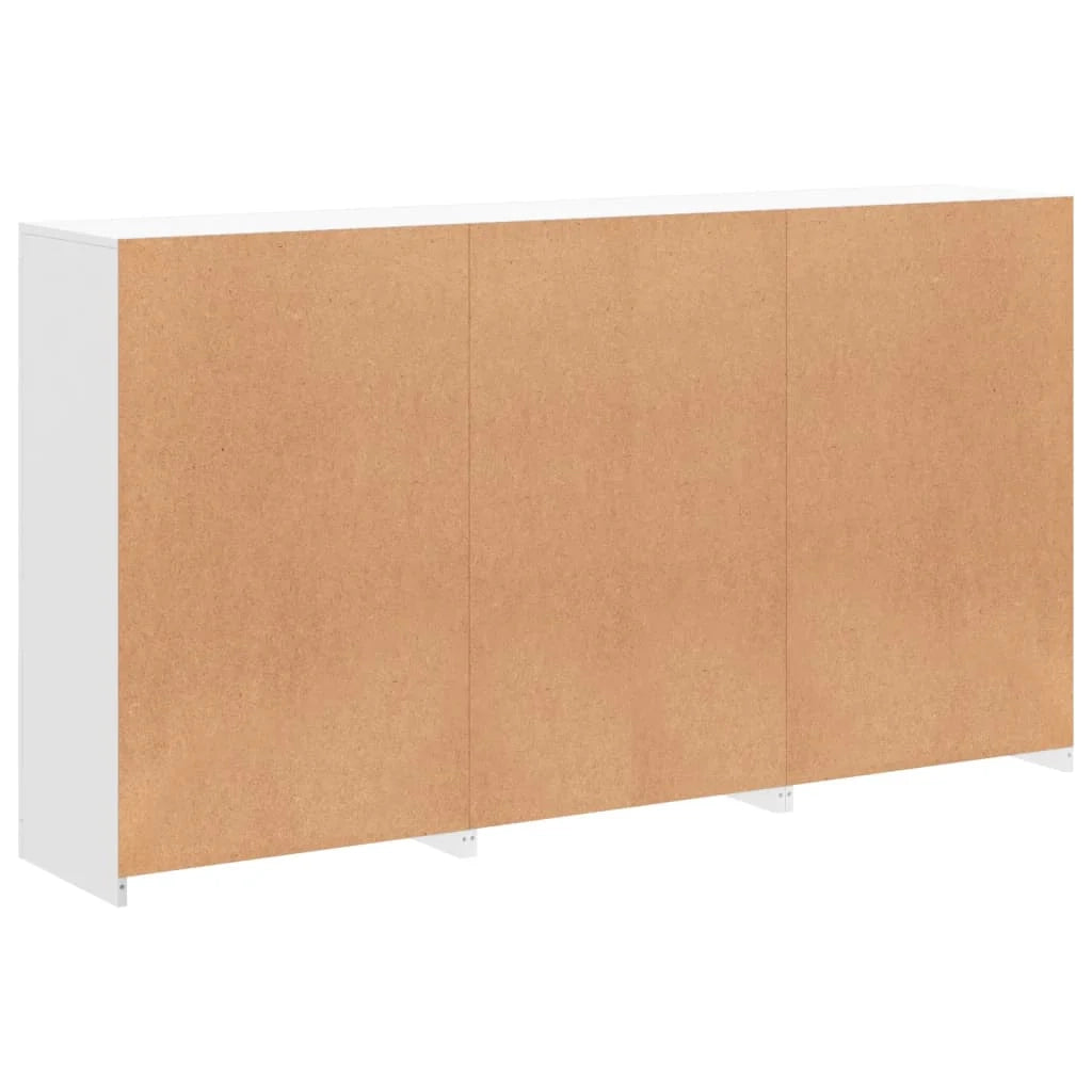 Buffet credenza cassettiera armadio mobile contenitore organizer per cucina soggiorno salotto con luci LED 181,5 x 37 x 100 cm bianco 02_0029838