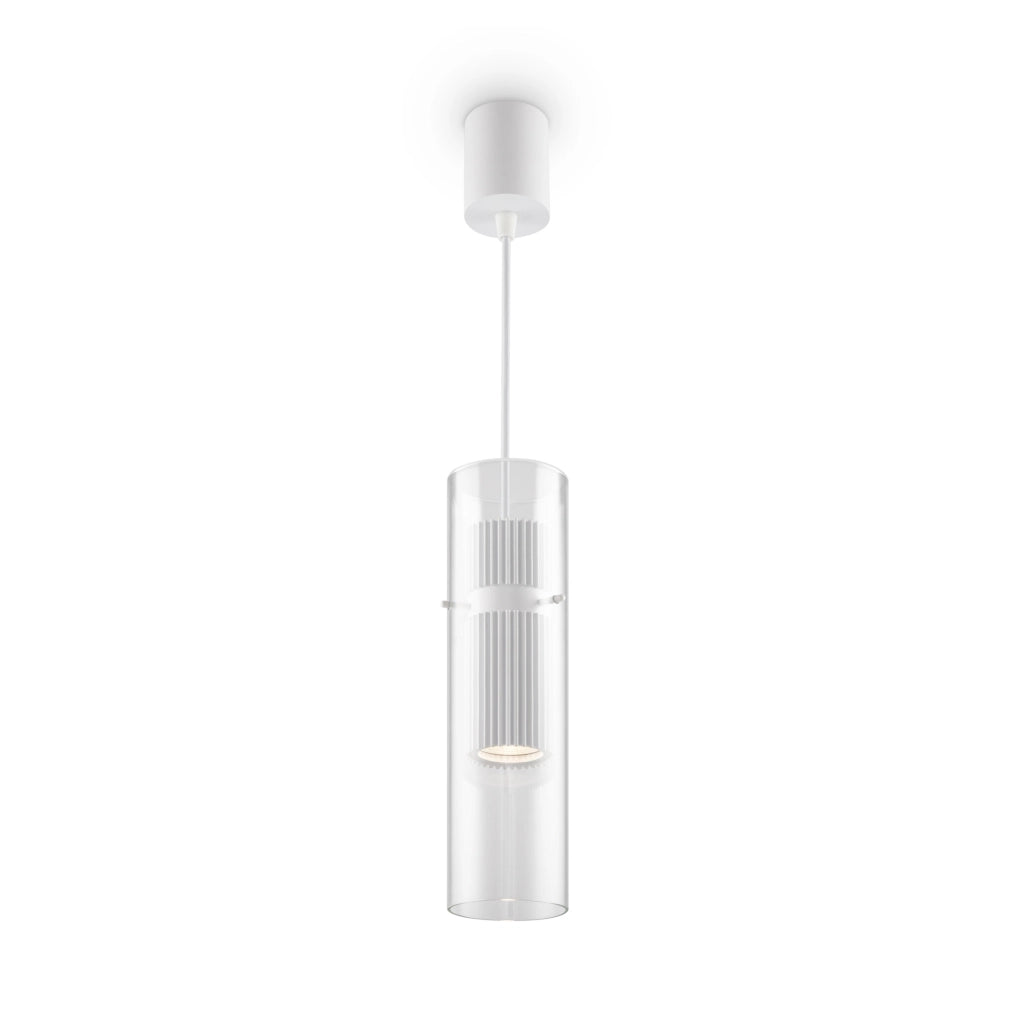 Maytoni Lampadario Sospensione Moderna Dynamics 1 luce GU10 bianco alluminio vetro