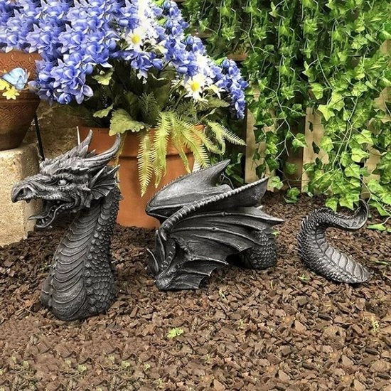 Statua di Drago Gotico - 97 pollici - Figure Animali per Decorazione Patio e Ufficio