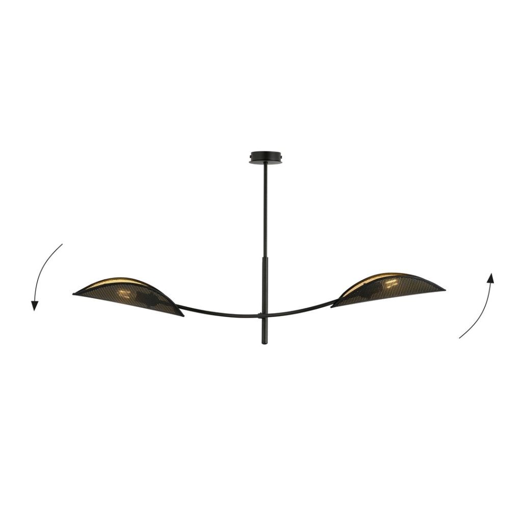 Plafoniera Emibig Lotus 2 nera/oro 2xE14 dimmer 103cm