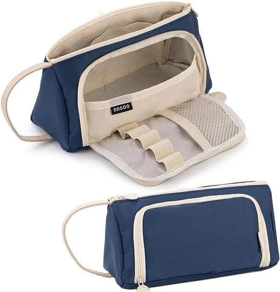 Etui per ragazze, etui con grande capacità, etui per ragazze, ragazze, adulti, etui informale, etui estetico (blu marino)