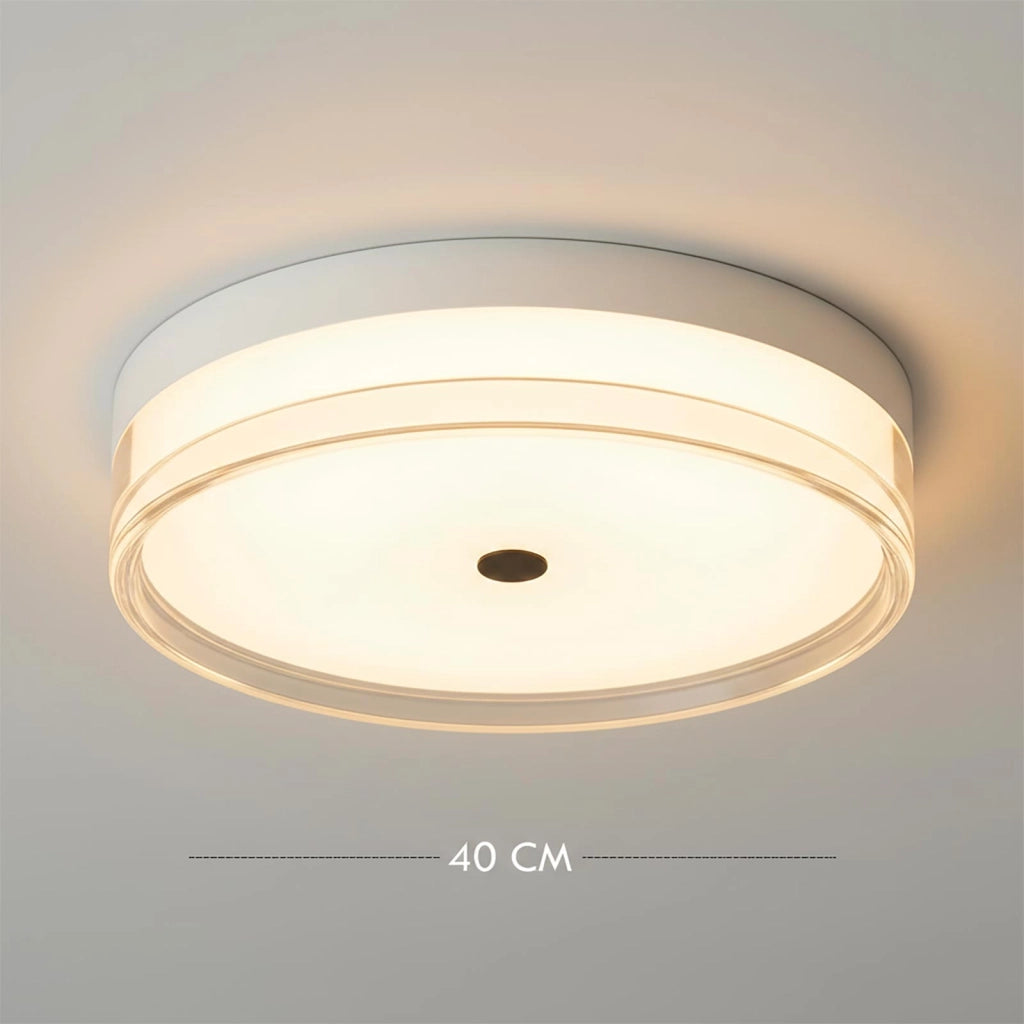 Plafoniera Tonda LED 32W CCT 3 Temperature IP40 Lampada Bianca Circolare Moderna Luce Soffitto Parete Bagno Ufficio 40cm