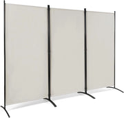 Paravento da Interno in Metallo, Separé Divisorio Interno Pieghevole con Piedini Stabili, Pannelli Divisori per Interni per Casa e Ufficio (Bianco, 260 x 183cm(3 Pannelli))