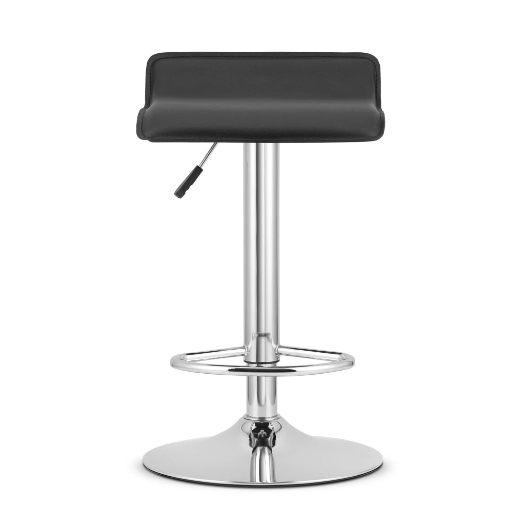 Sgabello girevole VALORA FORT - Ecopelle nera / Base cromata x 2