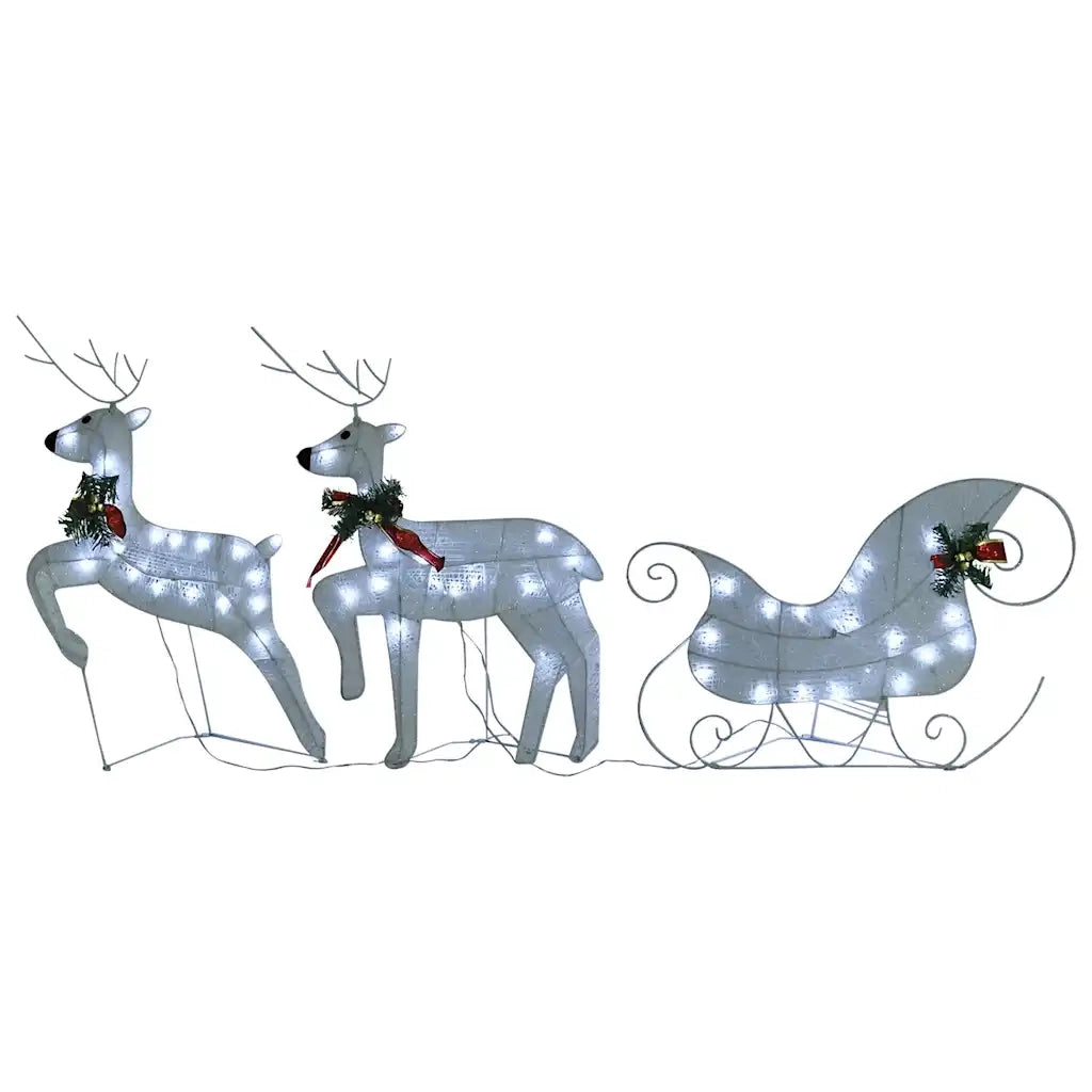 Renne e Slitta di Natale Decorazione Esterni 100 LED Bianco 3100432