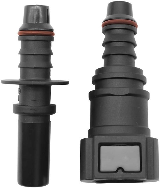 Set di Connettori Rapidi da 2 - Connettori Maschili/Femminili - Tubo di Alimentazione - Nylon - Temperatura -40°C a 120°C - Resistente agli Atriti - Connettori di Alimentazione